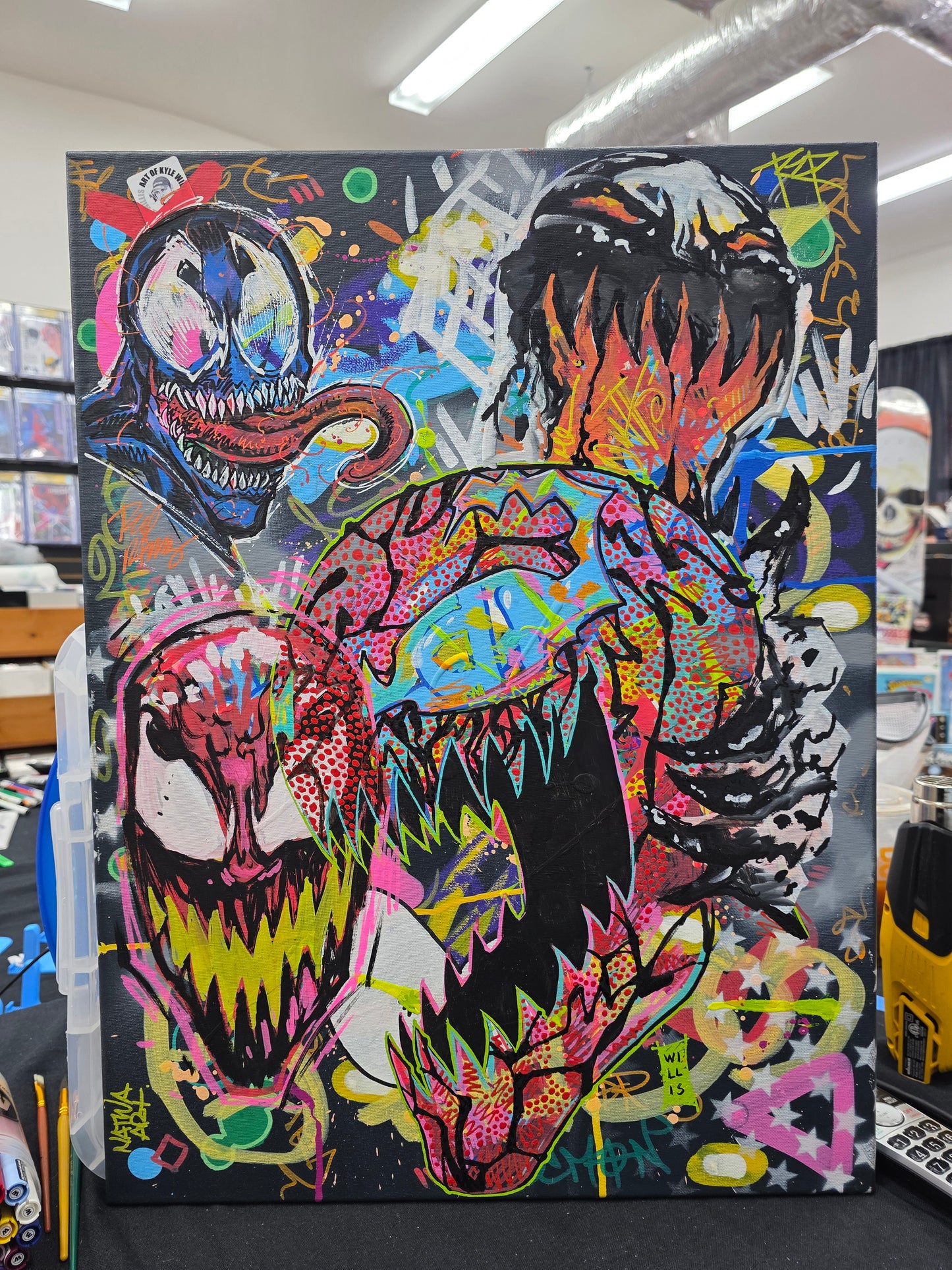 Carnage Dork Graffiti 18x24 Original 4 Artist Jam Painting