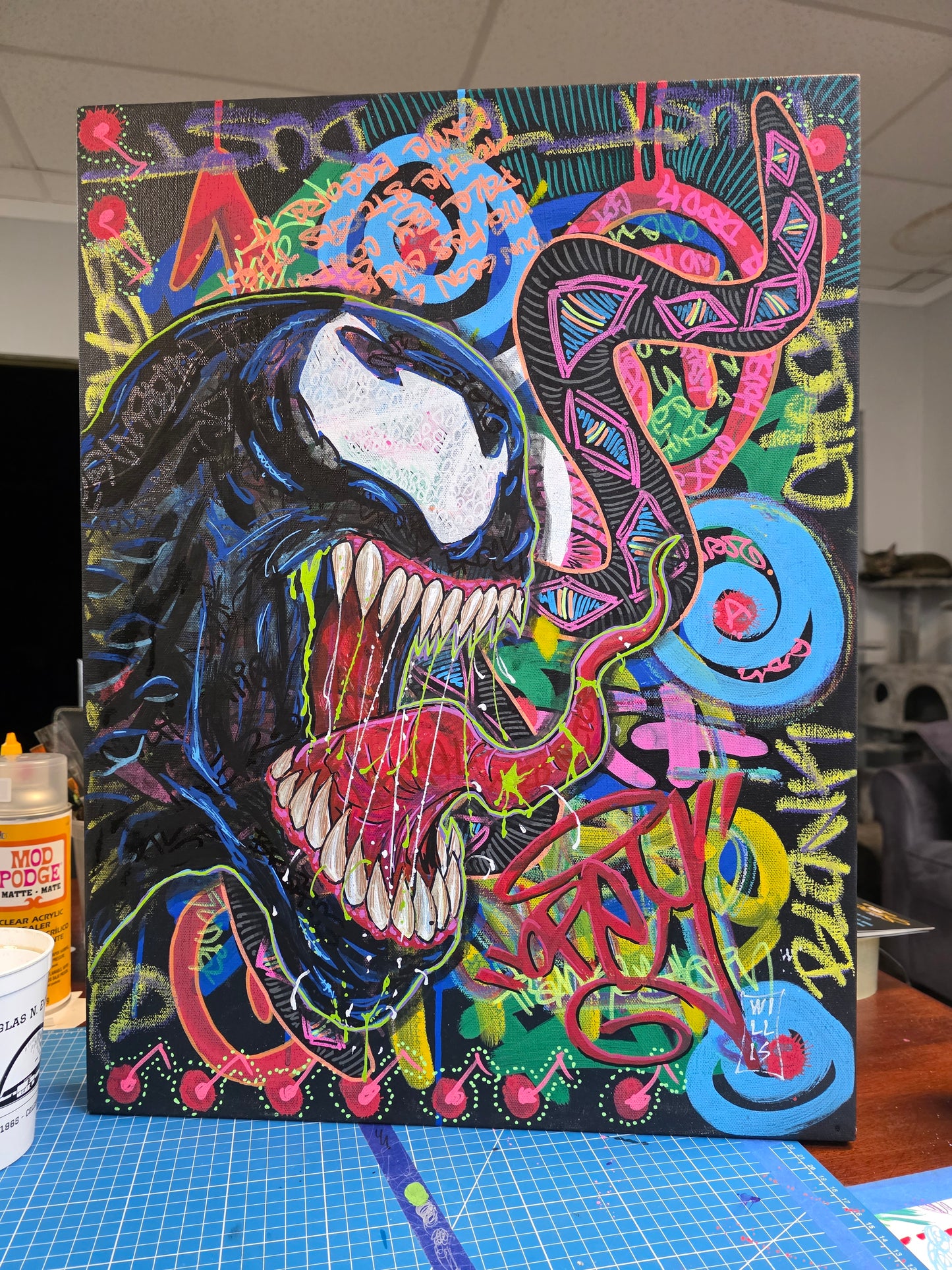 Venom Dork Graffiti Original Acrylic Painting