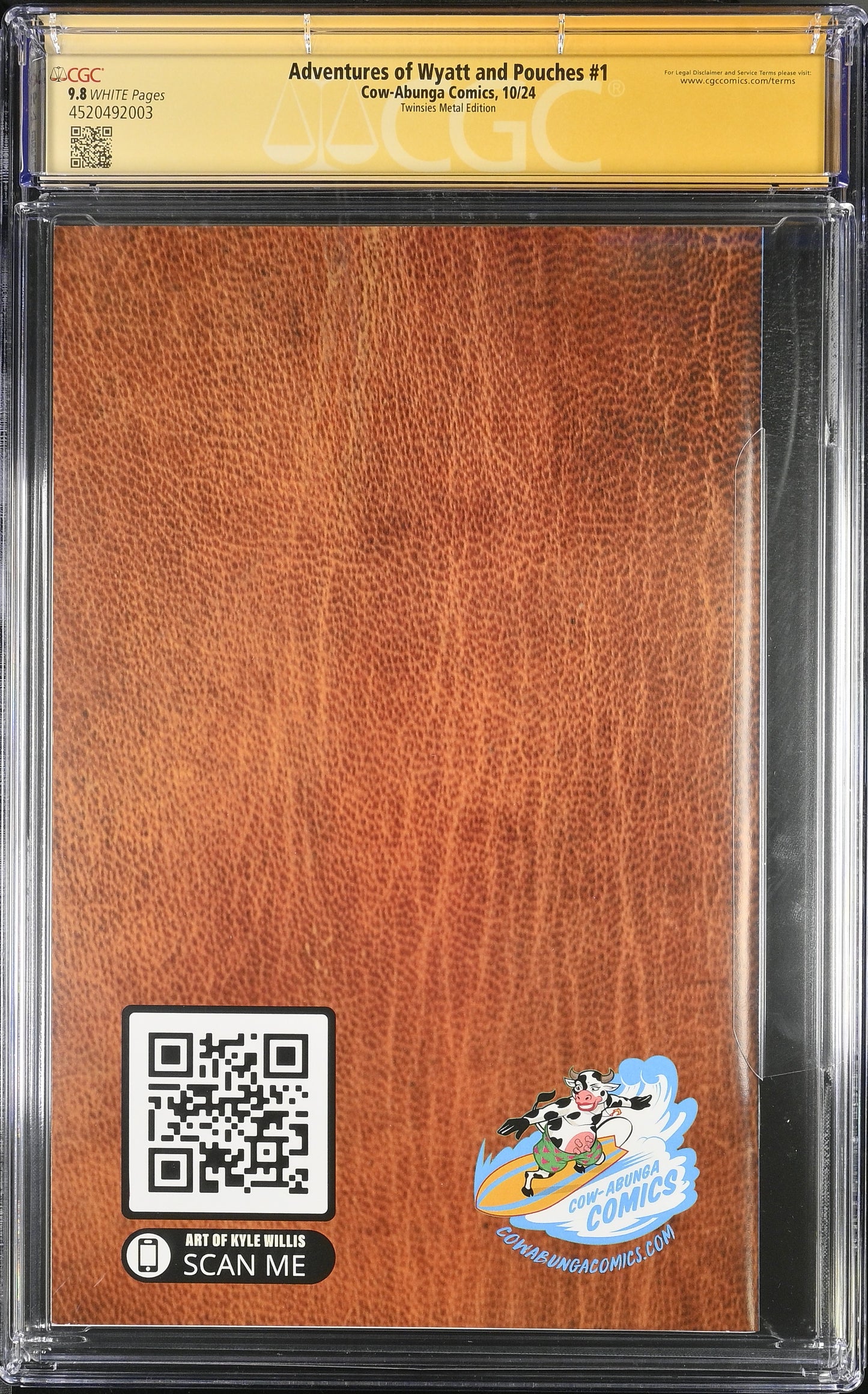 Adventures of Wyatt and Pouches #1 — Tyler Kirkham Metal Edition CGC 9.8, 1/10 — Dual Signed