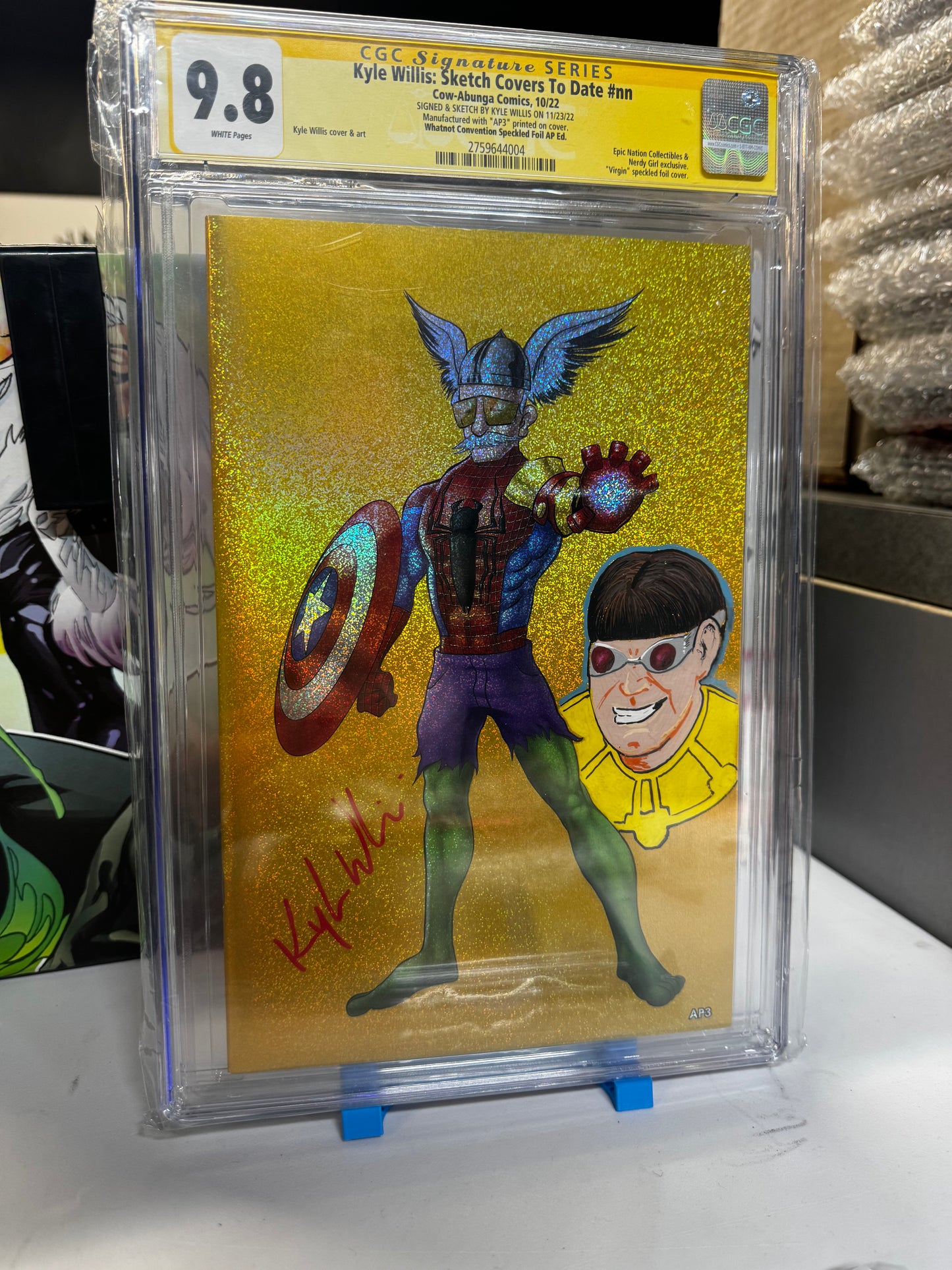 Kyle Willis Stan Lee Whatnot Convention Speckled Foil AP CGC 9.8