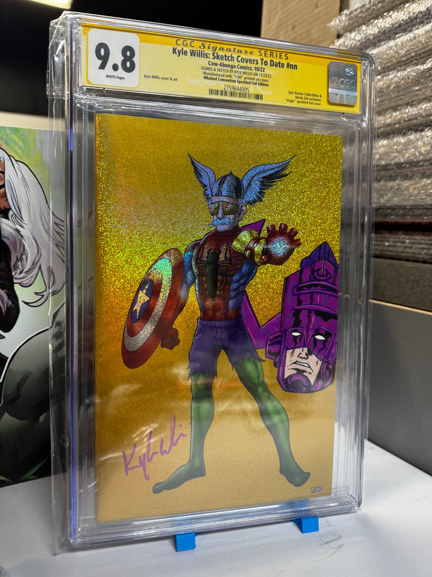 Kyle Willis Stan Lee Whatnot Convention Speckled Foil 1/40 CGC 9.8