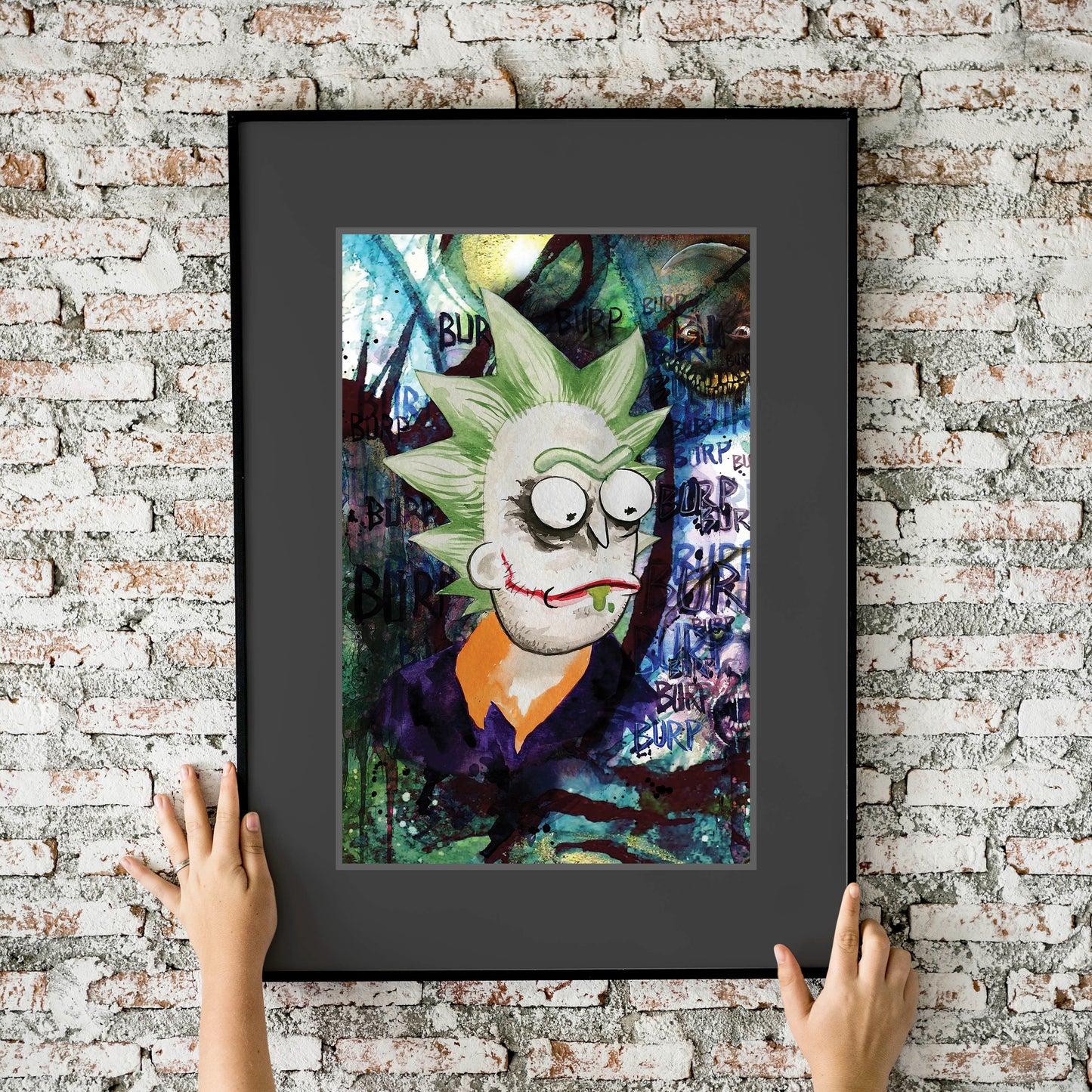 Rick and Morty Joker Rick Watercolor 11x17 Art Print