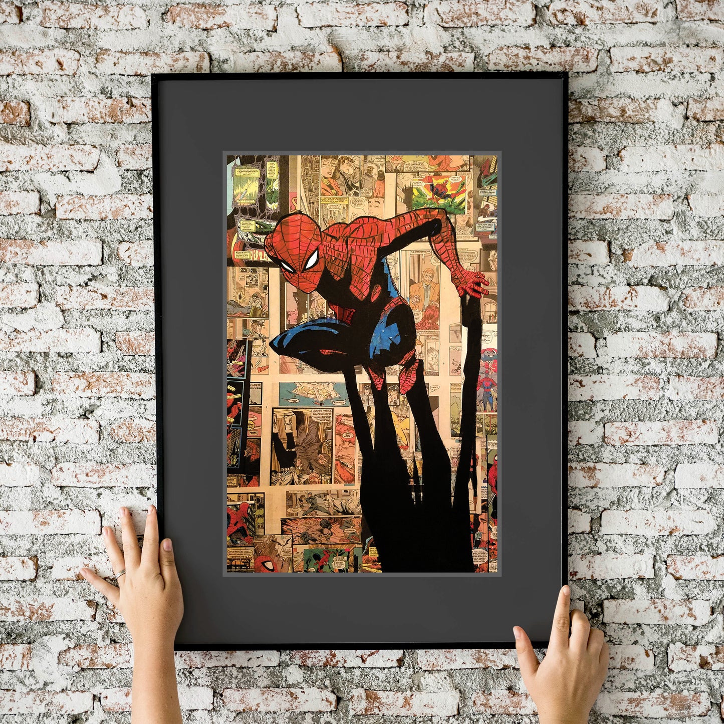 Spider-Man Crouching Spider Collage 11x17 Art Print