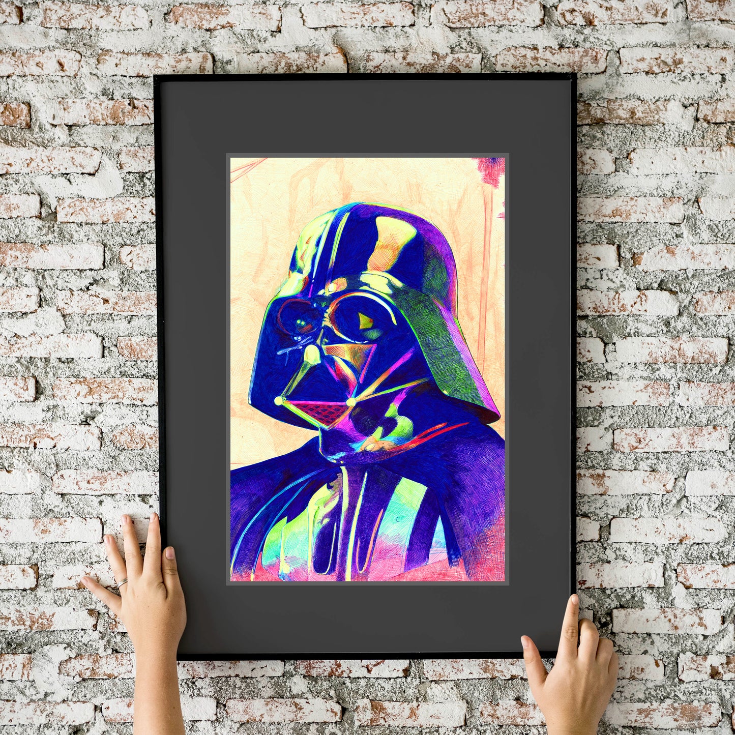 Star Wars Darth Vader Colorful Ballpoint Pen Illustration 11x17 Art Print