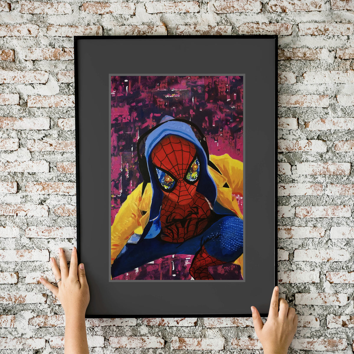 Spider-Man Miles Morales Acrylic Painting 11x17 Fine Art Print