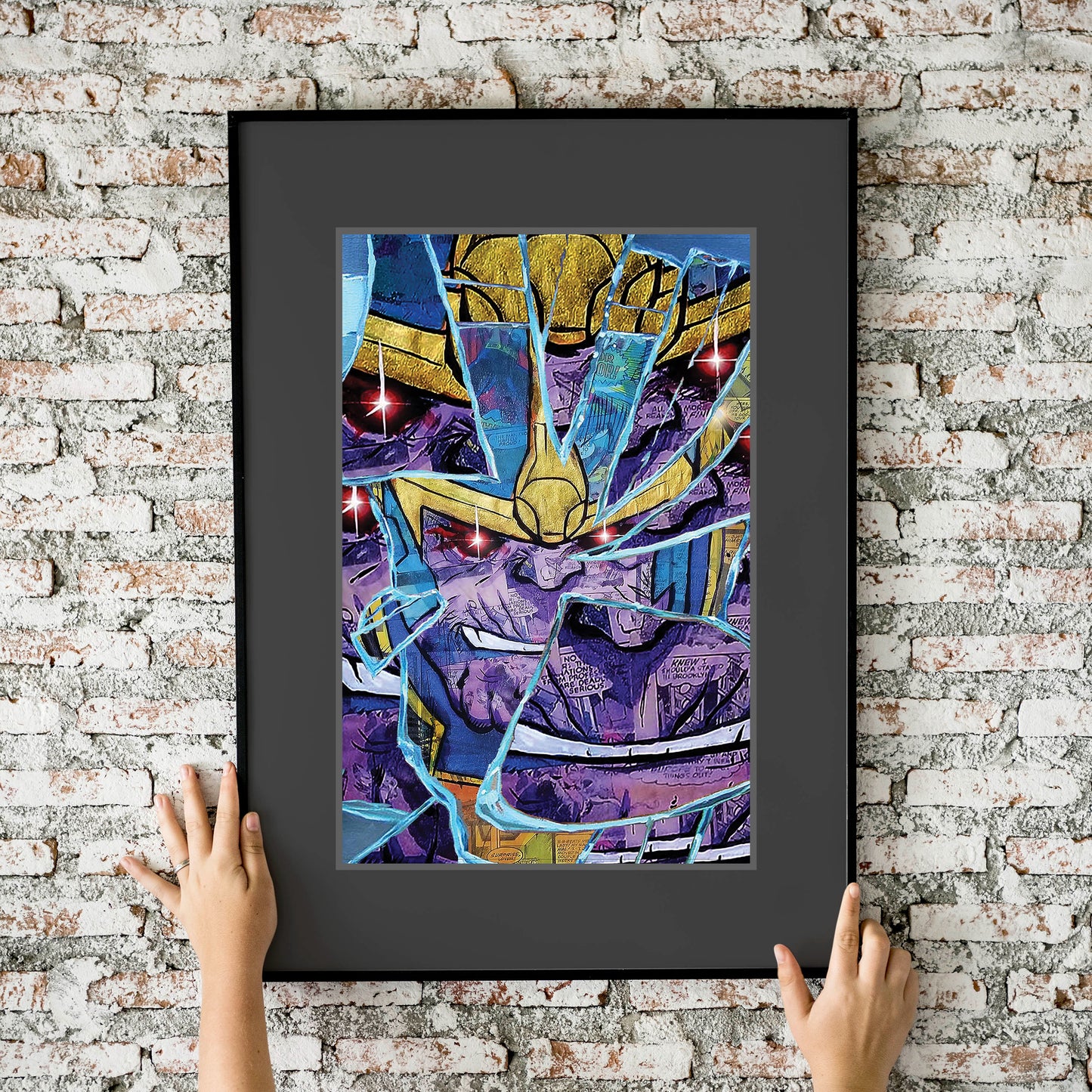 Thanos (shattered) Collage Painting 11x17 Fine Art Print
