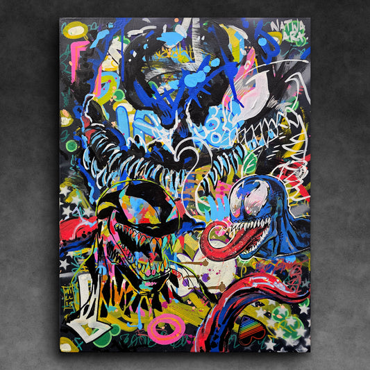 Venom Dork Graffiti 18x24 Original 4 Artist Jam Painting