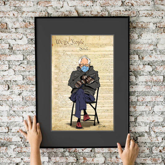 Bernie's Mittens (Bernie Sanders) 11x17 Fine Art Print