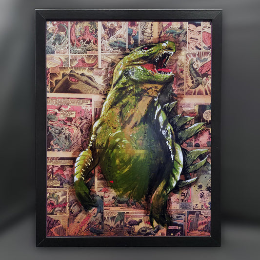 Godzilla Collage 12"x16" Framed Fine Art Print