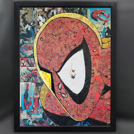 Spider-Man Mosaic (Headshot) 12"x16" Framed Fine Art Print