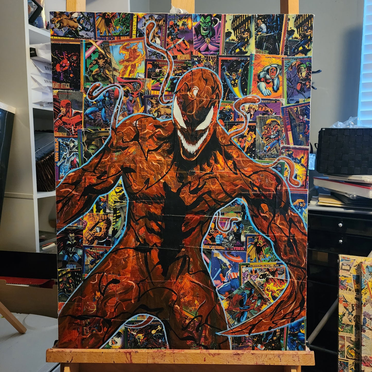 Carnage Trading Card Collage Original 18"x24" Canvas