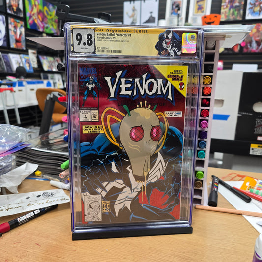 Venom Lethal Protector #1 CGC 9.8 w Krombopulos Michael Remarque + Venom Label