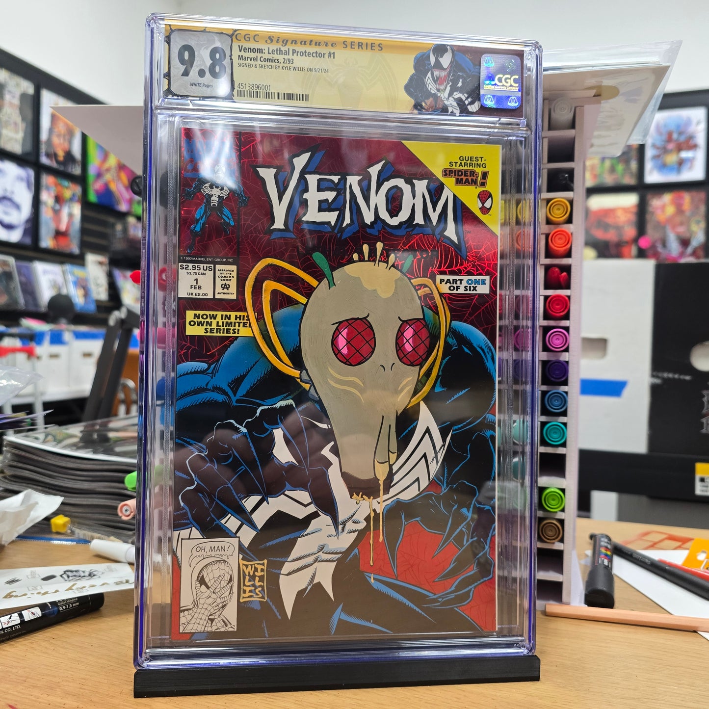 Venom Lethal Protector #1 CGC 9.8 w Krombopulos Michael Remarque + Venom Label