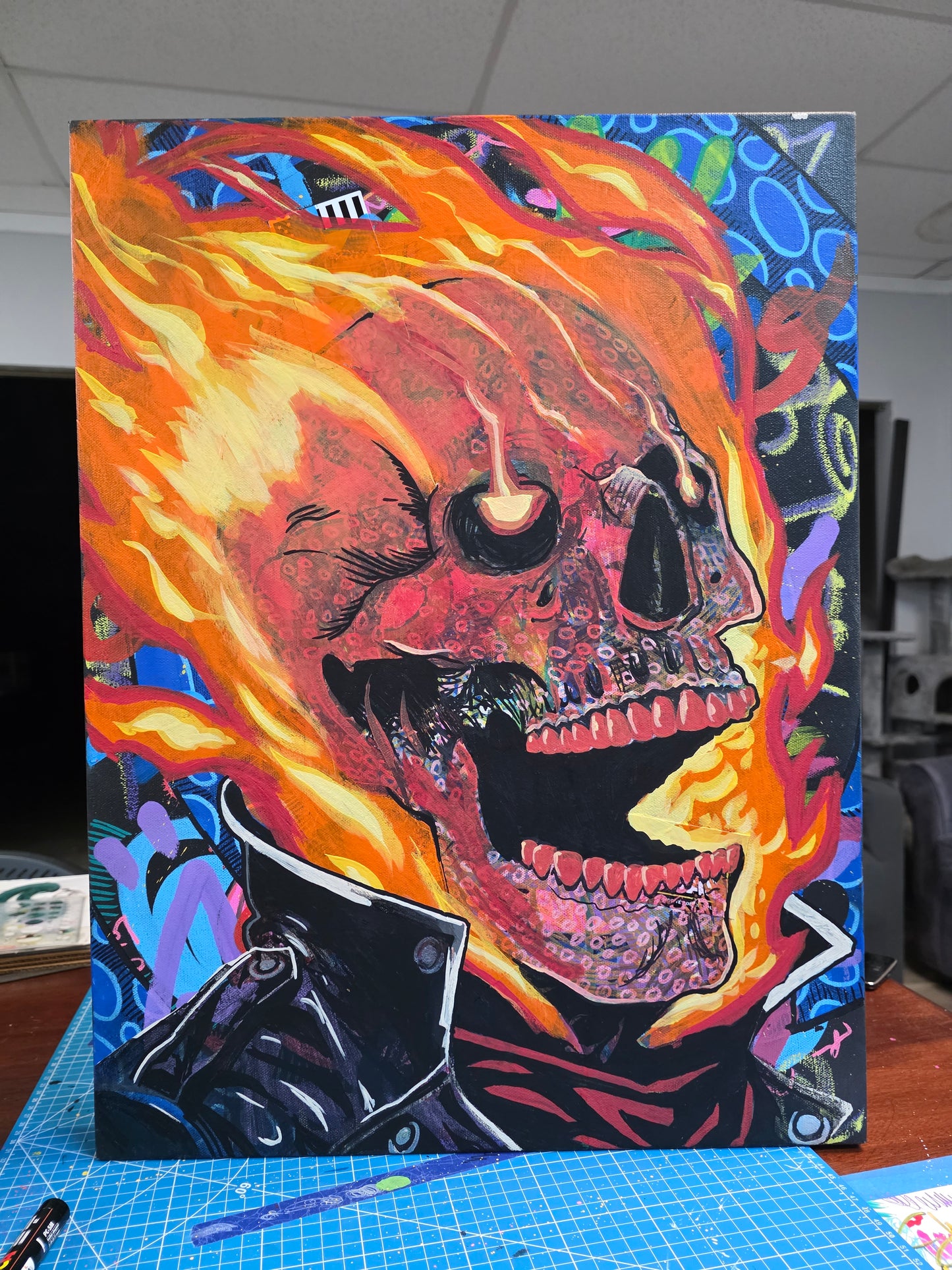 "Flame Retardant" Dork Graffiti Original Acrylic Painting