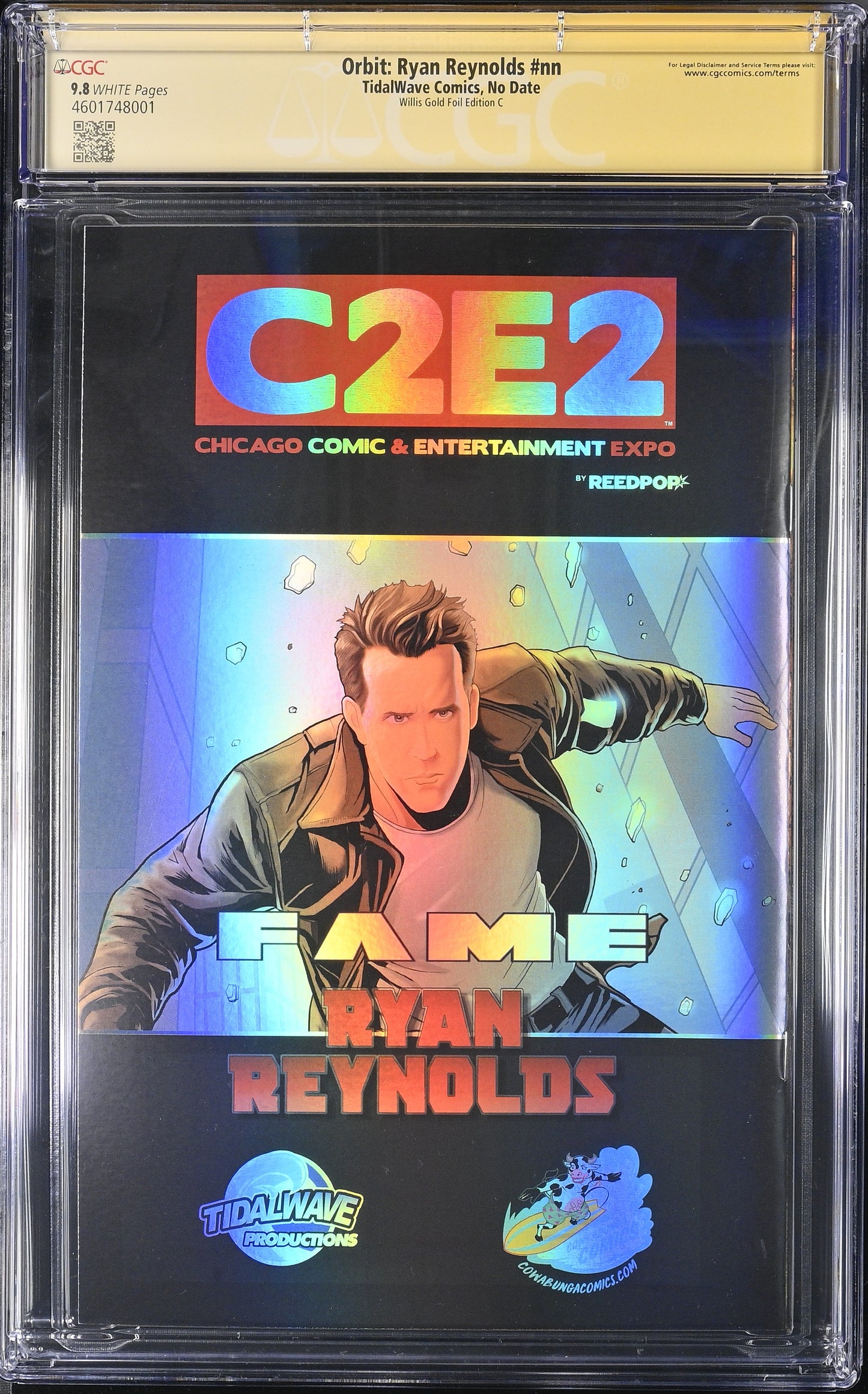 Fame: Ryan Reynolds - Kyle Willis Gold Foil Edition C (Virgin) CGC 9.8 — Signature Series — AP 1/1