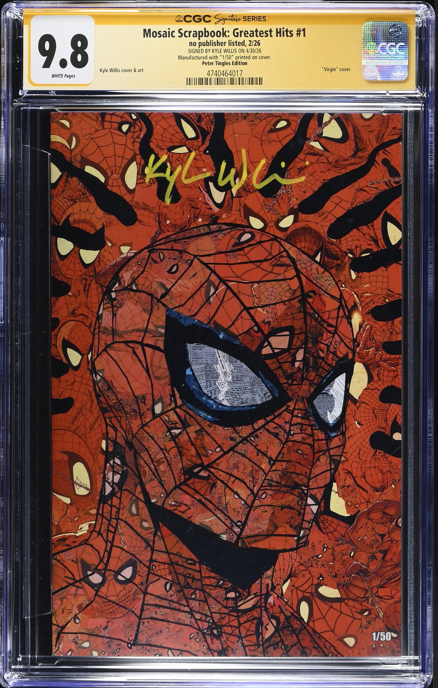 Mosaic Scrapbook: Greatest Hits #1 by Kyle Willis— Peter Tingles Edition CGC 9.8