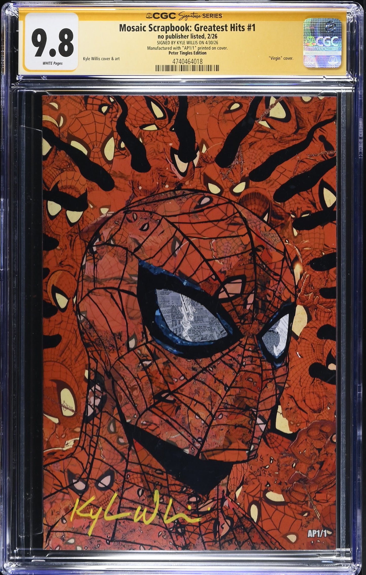 Mosaic Scrapbook: Greatest Hits #1 by Kyle Willis— AP 1/1 Peter Tingles Edition CGC 9.8