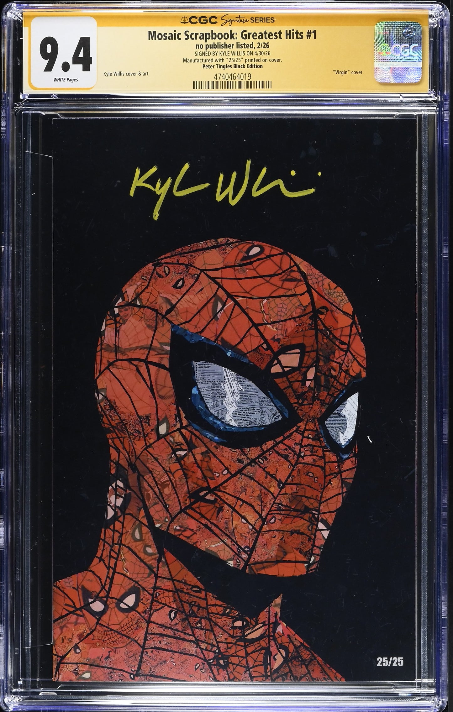 Mosaic Scrapbook: Greatest Hits #1 by Kyle Willis - Peter Tingles Black Edition CGC 9.4