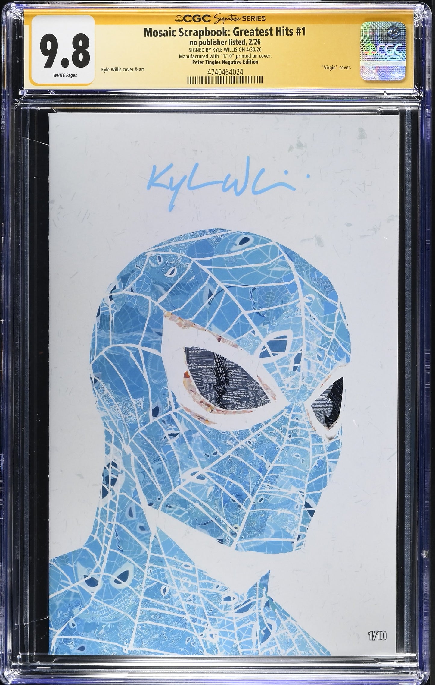 Mosaic Scrapbook: Greatest Hits #1 by Kyle Willis— Peter Tingles Negative Edition 1/10 CGC 9.8