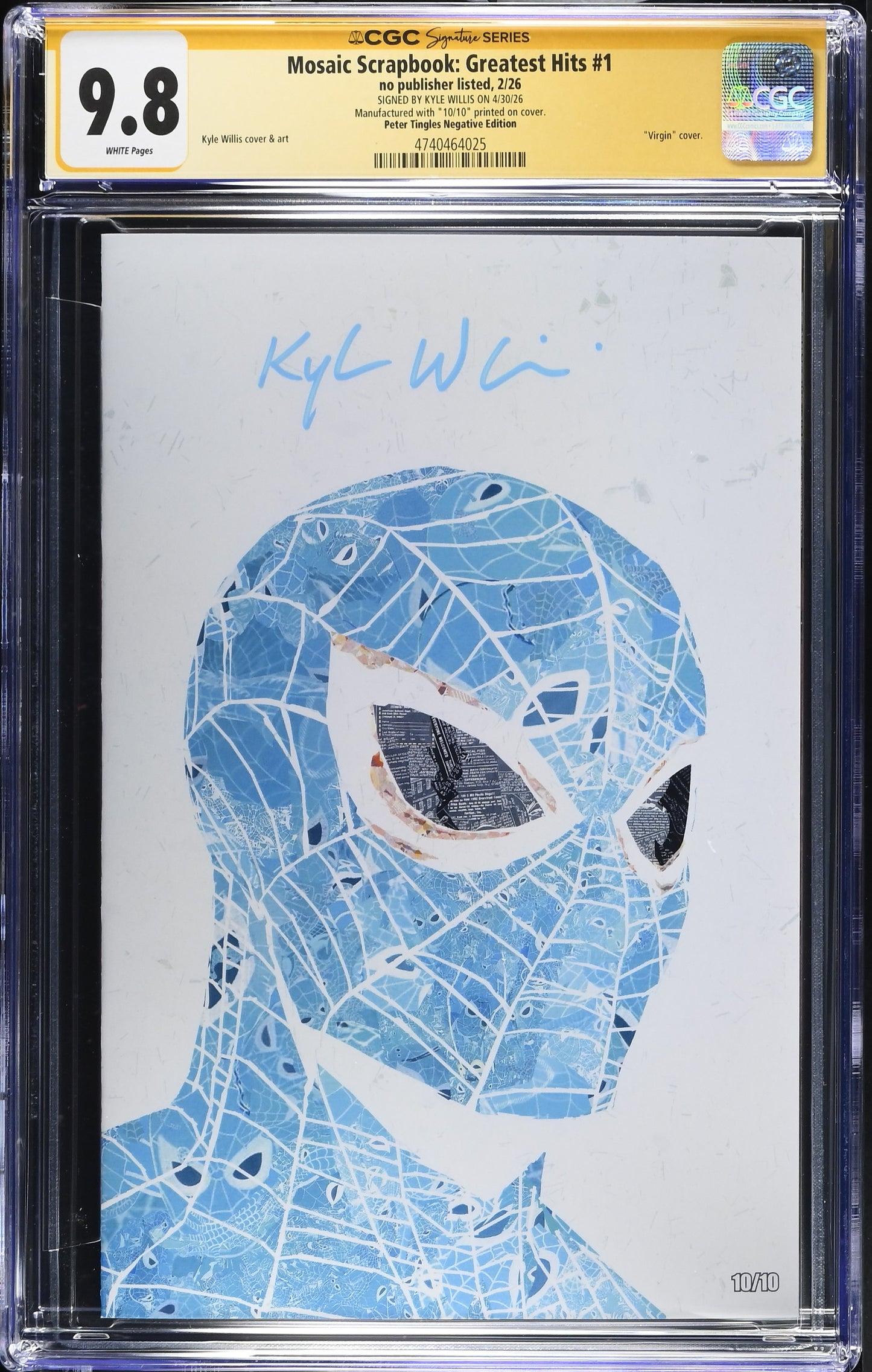 Mosaic Scrapbook: Greatest Hits #1 by Kyle Willis - Peter Tingles Negative Edition CGC 9.8