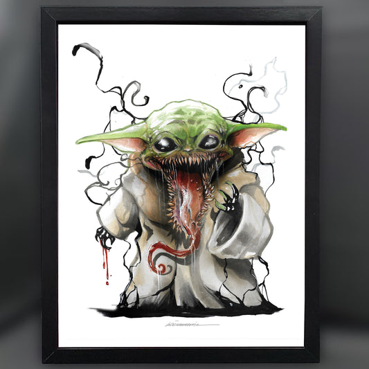 Baby Yoda/Grogu Venomized 12"X16" Framed Art Print by Görkem Demir