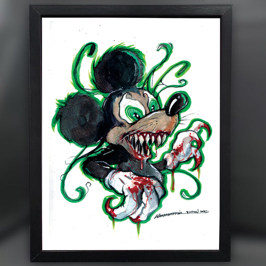 VenomIzed Mickey 12"X16" Framed Art Print by Görkem Demir