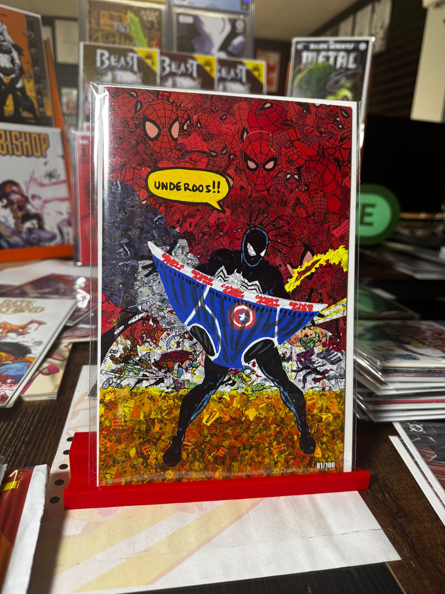 Kyle Willis Mosaic Scrapbook "Secret's Out!" 1/1 hand painted Underoo Remarque