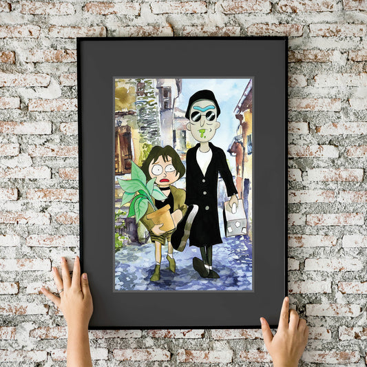Rick and Morty Leon the Professional Watercolor 11x17 Art Print
