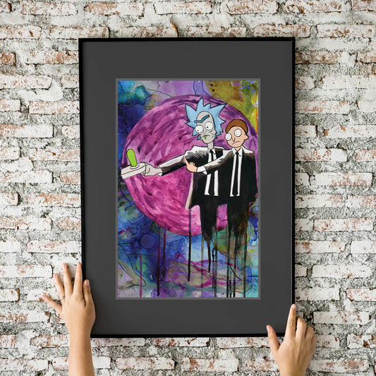 Rick and Morty Pulp Fiction (Pulp fRicktion) Watercolor 11x17 Art Print