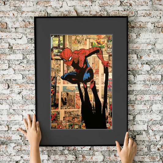 Spider-Man Crouching Spider Collage 11x17 Art Print