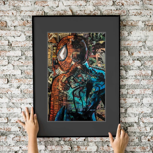 Spider-Man No Regrets Collage Painting 11x17 Art Print