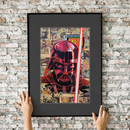 Star Wars Darth Vader Collage Painting (red) 11x17 Art Print