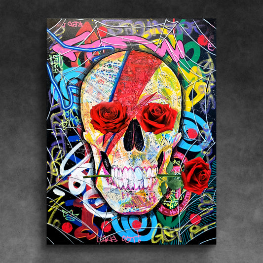 Power Skull Dork Graffiti Original Acrylic Painting