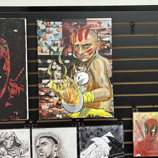 Dhalsim Street Fighter Collage Painting 18"x24" Original Art