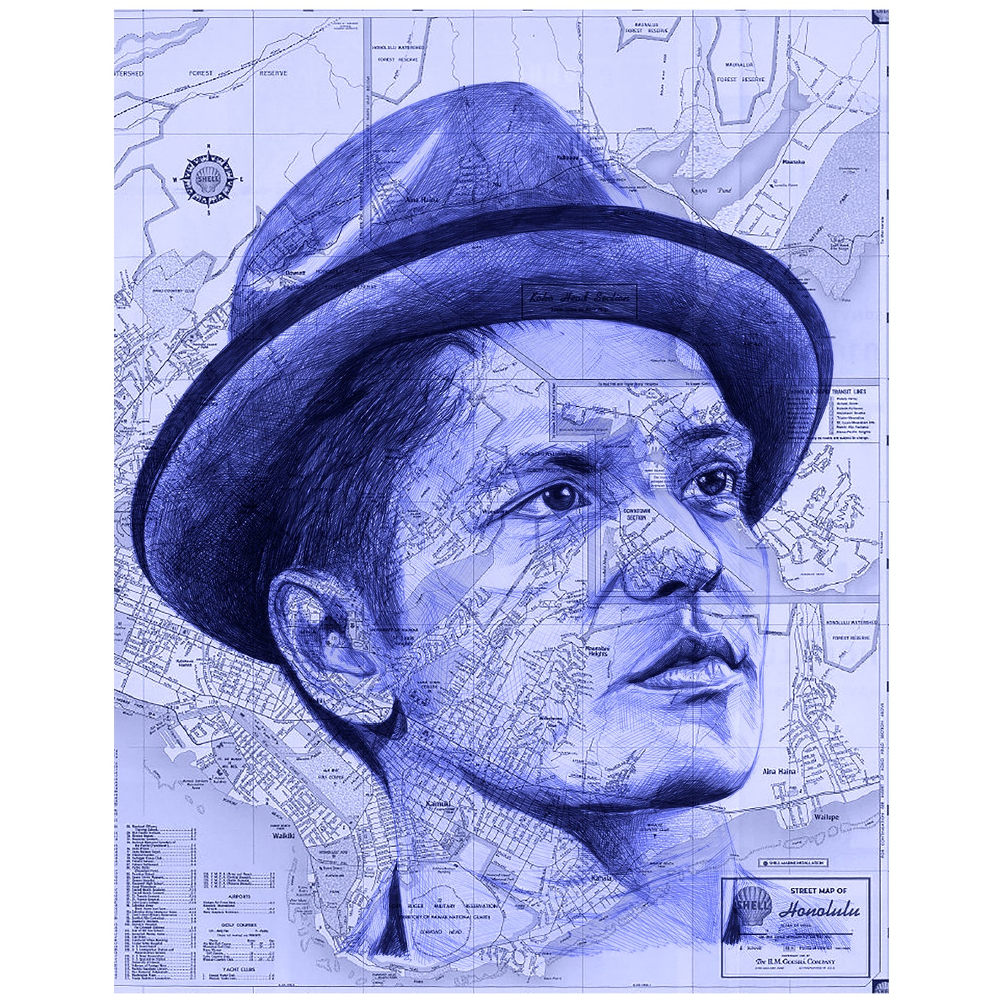 Bruno Mars 11"x14" Ballpoint Pen Original Art