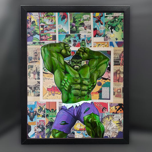 Hulk Carnage Collage 12"x16" Framed Fine Art Print