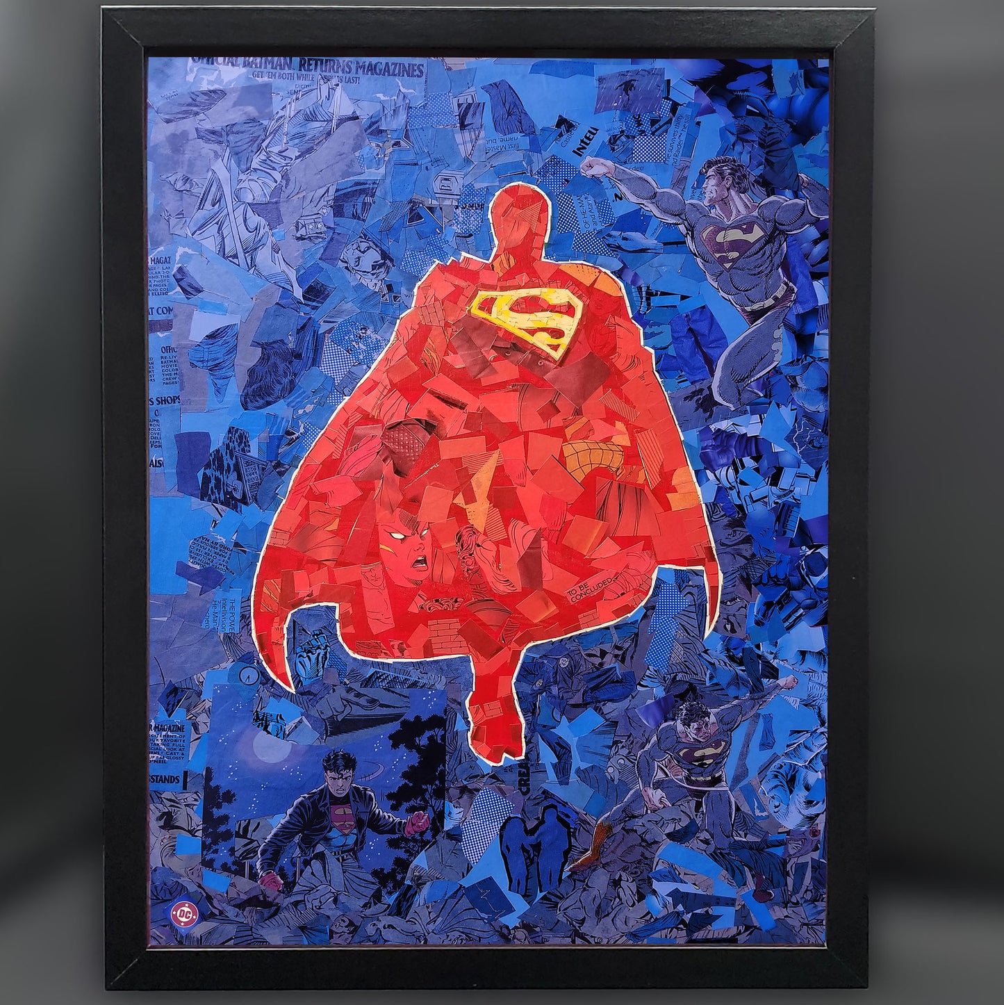 Superman Mosaic 12"x16" Framed Fine Art Print