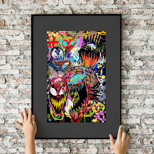 Venom + Carnage ++ Anti-Venom Dork Graffiti Jam Piece 11x17 Art Print
