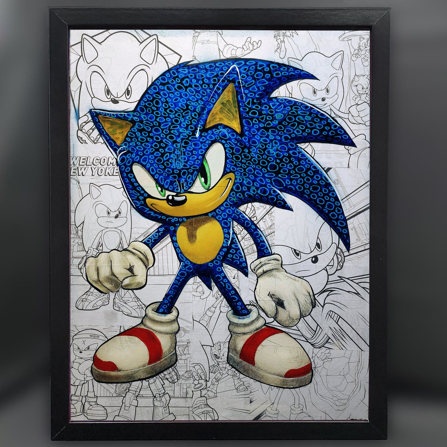 Sonic Graffiti Collage 12"x16" Framed Fine Art Print